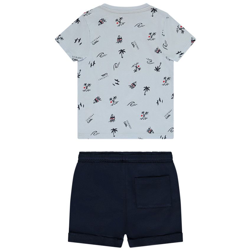Ensemble 2 pièces avec t-shirt imprimé pour bébé garçon - Bleu marine