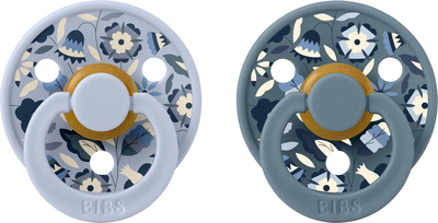 BIBS x Liberty Colour Bobo Smokk 2-Pakk Lateks Str 1, Dusty Blue Mix