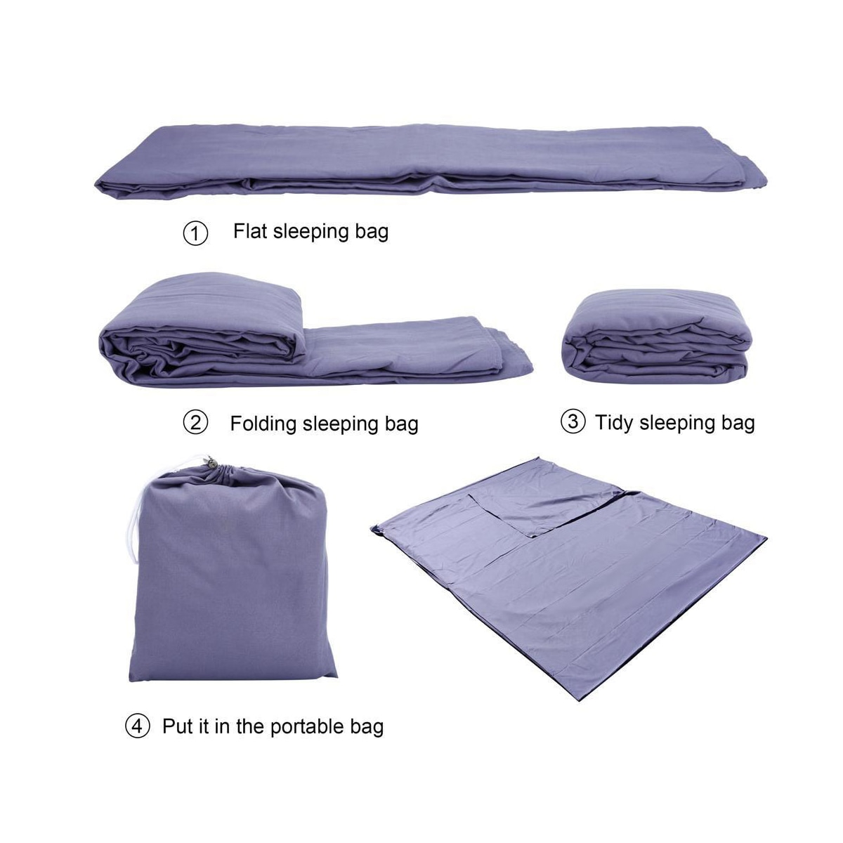 Sovepose Travel 115x 210 cm Reisesovepose (lilla)