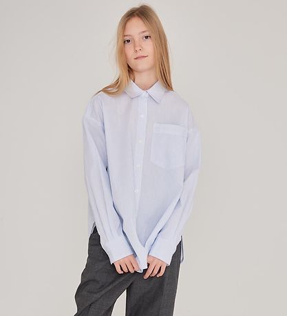 Designers Remix Hemd - Oversized - Aiden - White/Blue Streifen