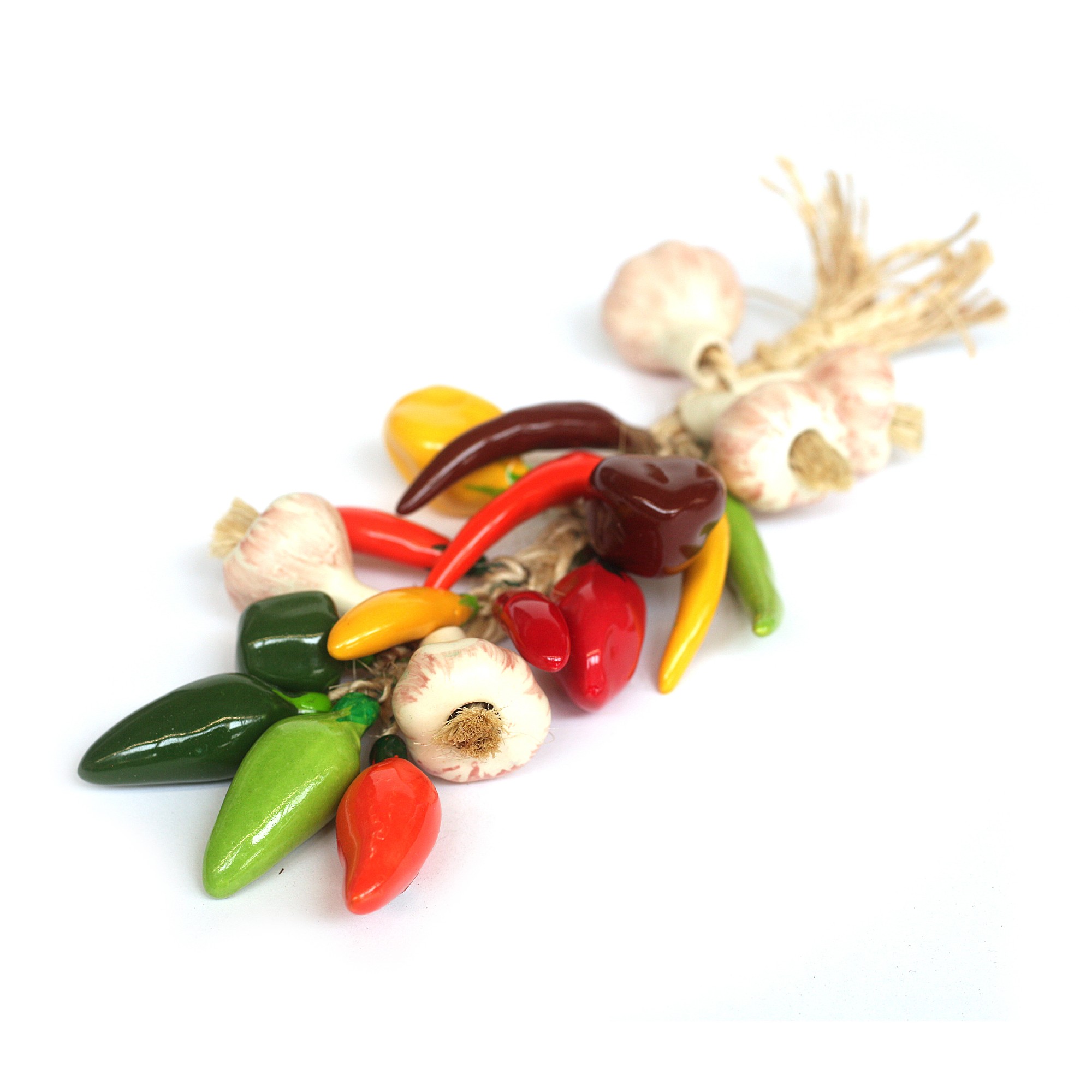 Knoblauch-Zopf Keramik, multicolor, H 35 cm, T 10 cm, B 10 cm von fischer's lagerhaus