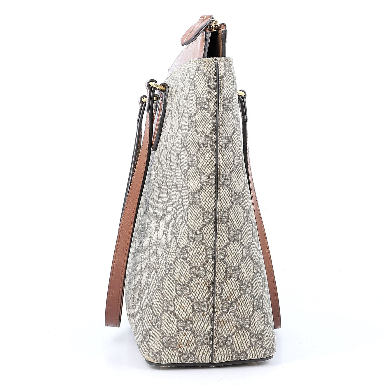 Gucci Sac cabas linea gucci monogramme en Toile enduite marron Très bon état - 43x31 cm