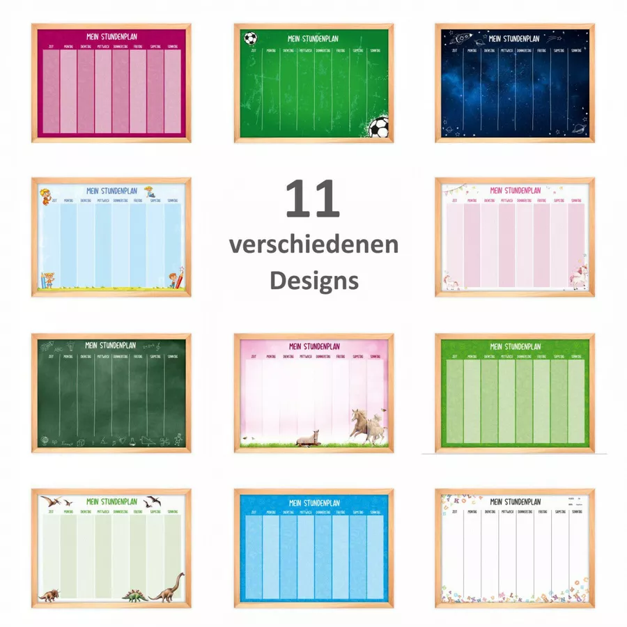 Nikima Stundenpläne magnetischer Stundenplan Pferde rosa mit 90 Magneten rosa