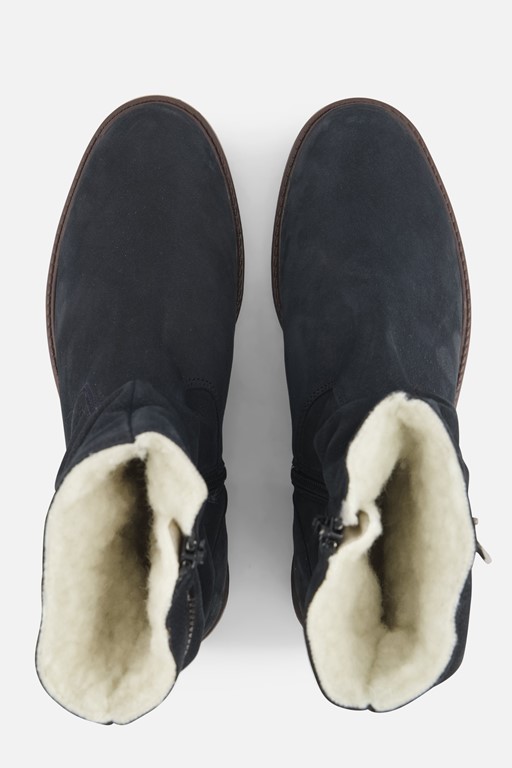 Feyn Joanne Enkellaarsjes blauw Suede