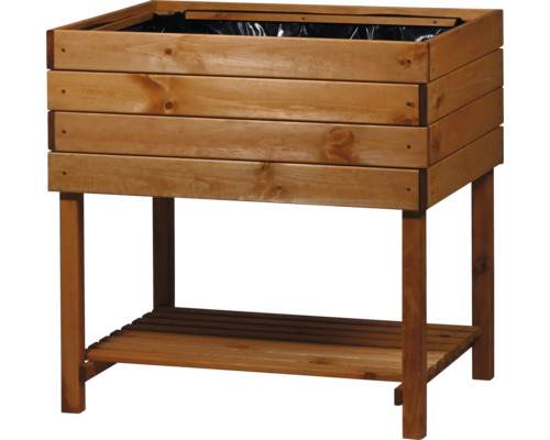 Verhoogd tuinbed op palen, dobar Kubus, 78 x 58 x 78 cm, lichtbruin