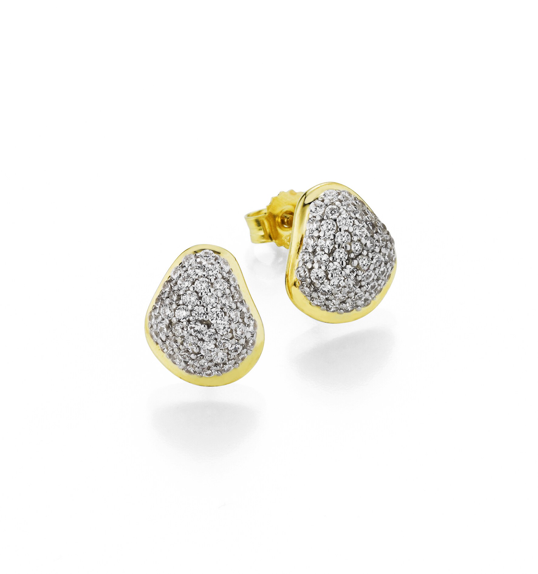 Fascination by Ellen K. Ohrringe Gold 333 zweifarbig mit 94x Zirkonia weiß
