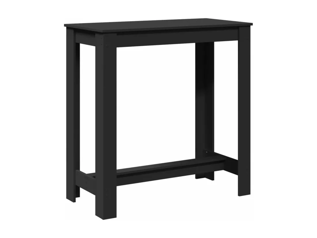 Table de bar noir 102x50x103,5 cm bois d'ingénierie