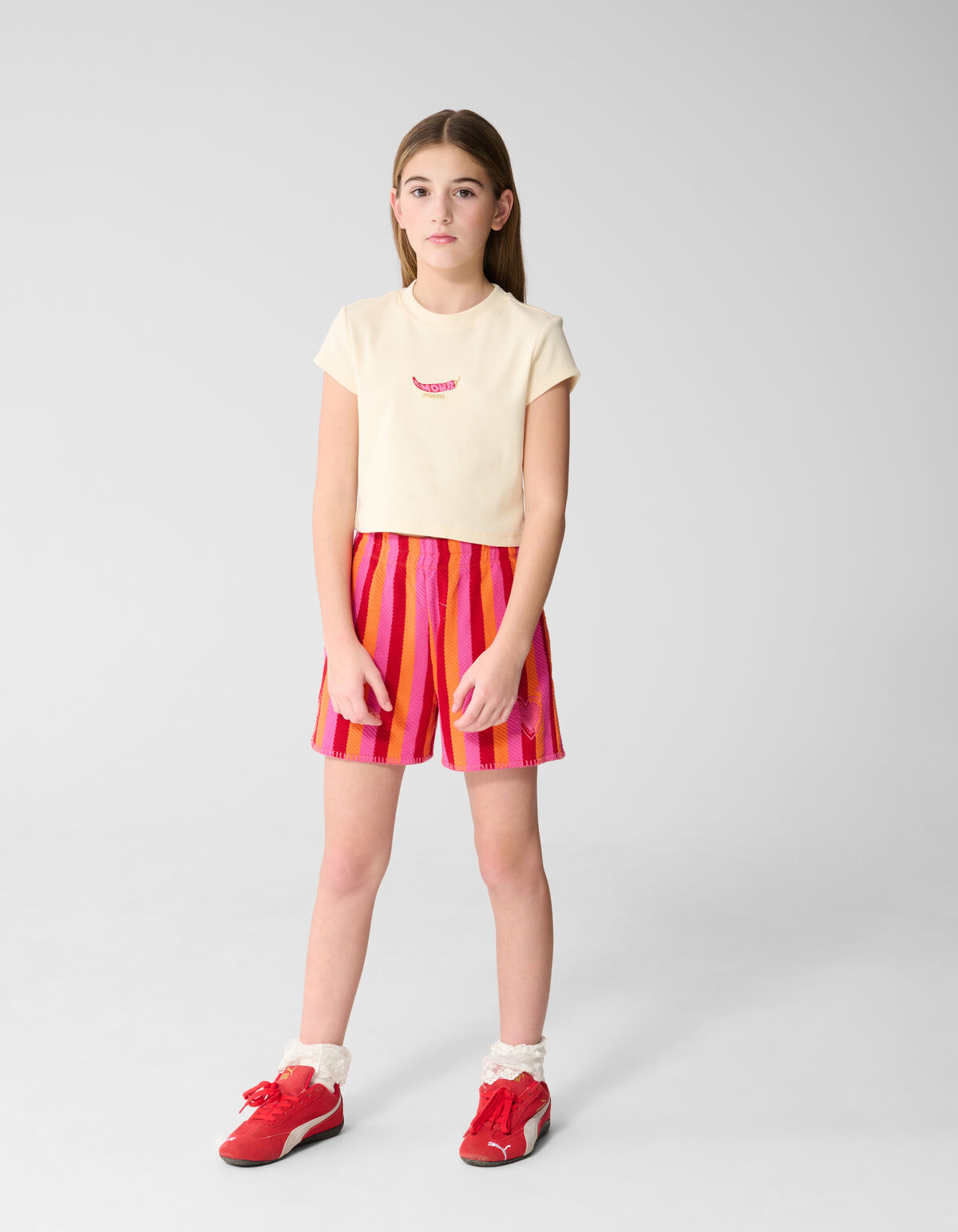 Rib Pepper Crop Top Gebroken Wit