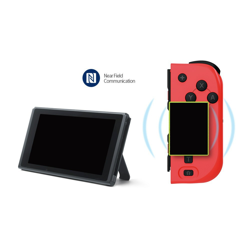 (2er Set) Gamepad Controller mit Handschlaufe   6-Axis Gyro und NFC kompatibel mit Switch / OLED - Rot / Blau