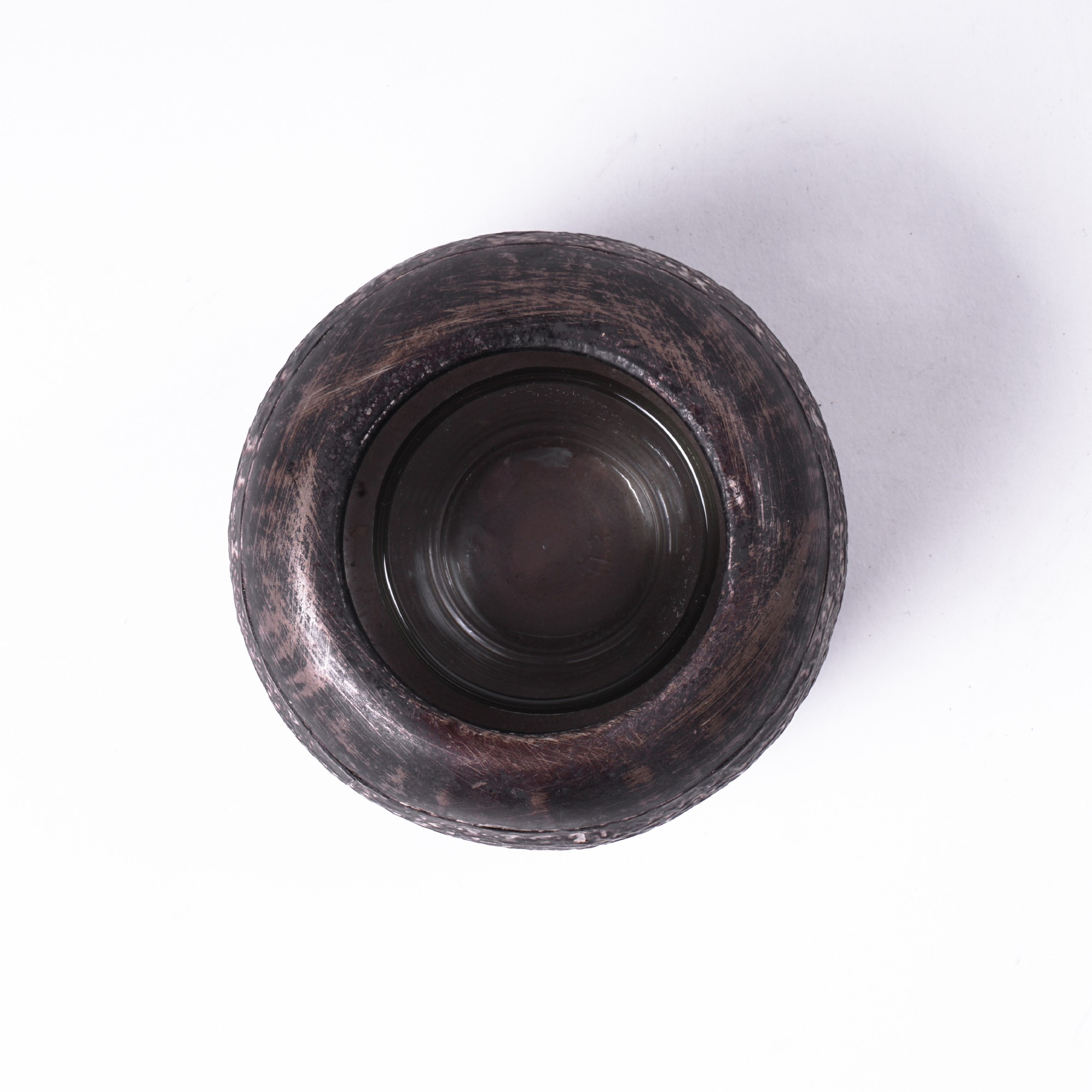 Windlicht 'Quorn' aus Metall, antik schwarz, Ø 9 cm, H 9 cm von fischer's lagerhaus