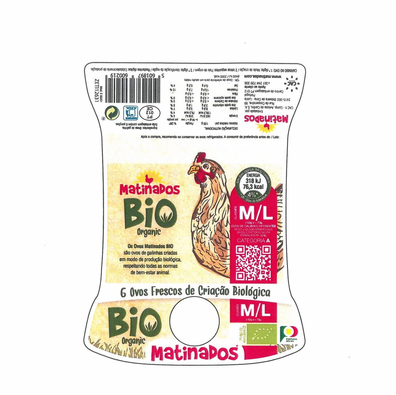 OVOS MATINADOS BIO CLASSE M/L MEIA DÚZIA