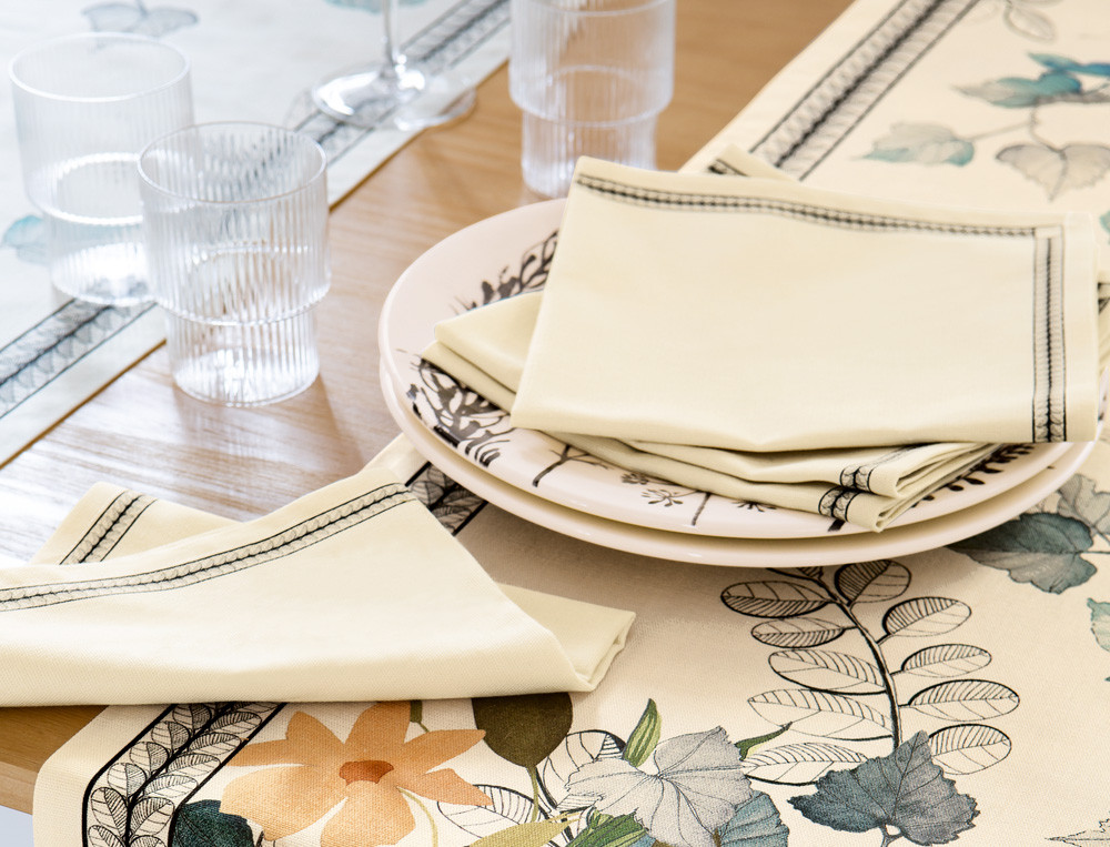 Lot de 2 serviettes de table imprimées-Nature gourmande
