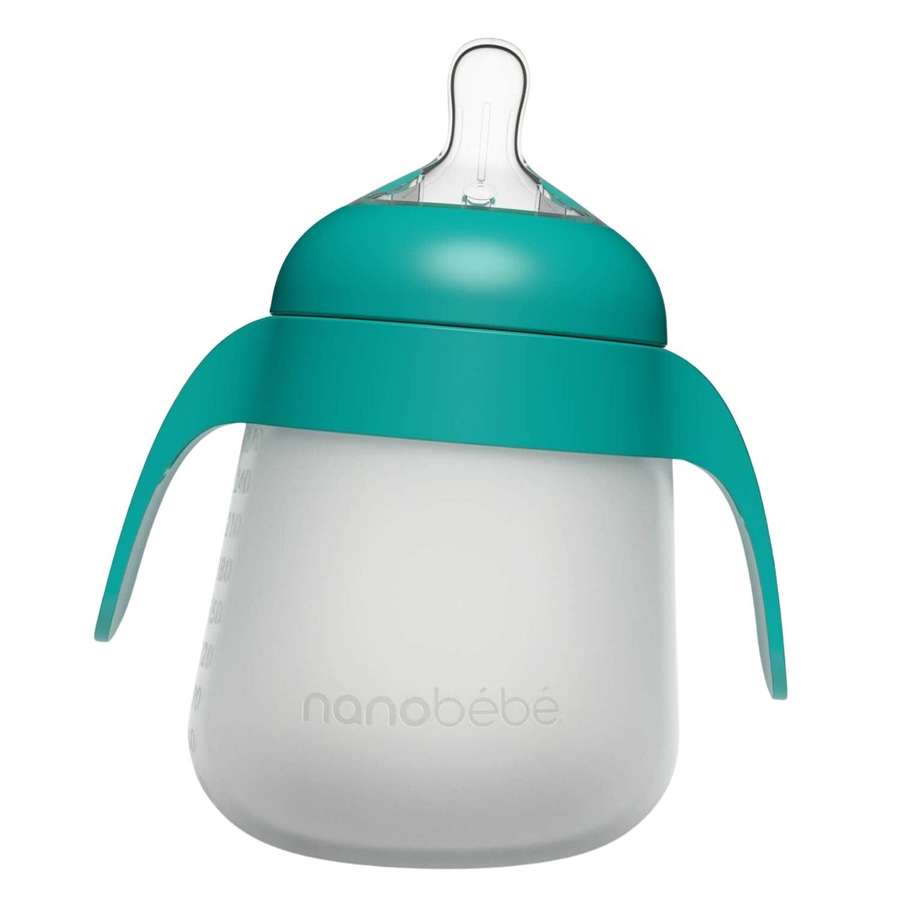 Nanobébé Detachable Handles for Flexy Silicone Baby Bottle Turquoise 2pcs