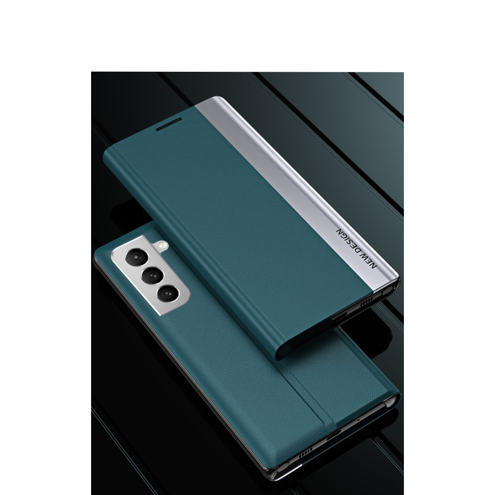 Samsung Galaxy S22 5G Leder Tasche Flip Cover   Magnetverschluss - Blau