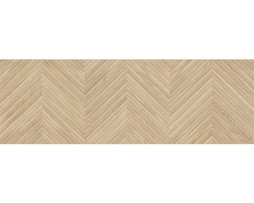 Japandi wandtegel Zig Larikshout Elzen 30x90cm 3D houtlook beige mat gerectificeerd