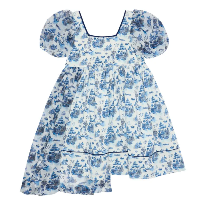 The Middle Daughter Robe Asymétrique Fleurie | Bleu