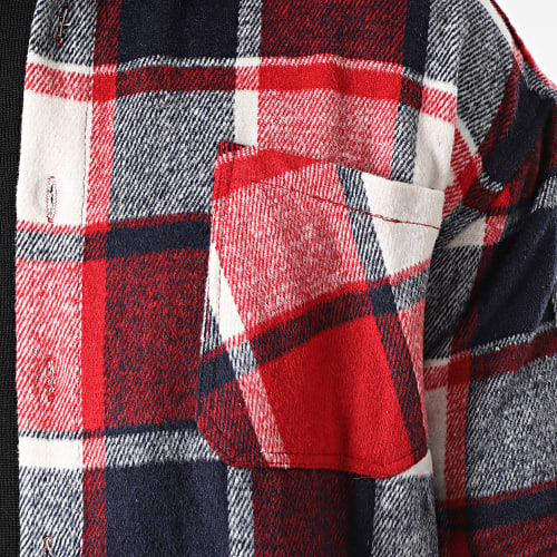 Surchemise A Carreaux KD643 Rouge Bleu Marine
