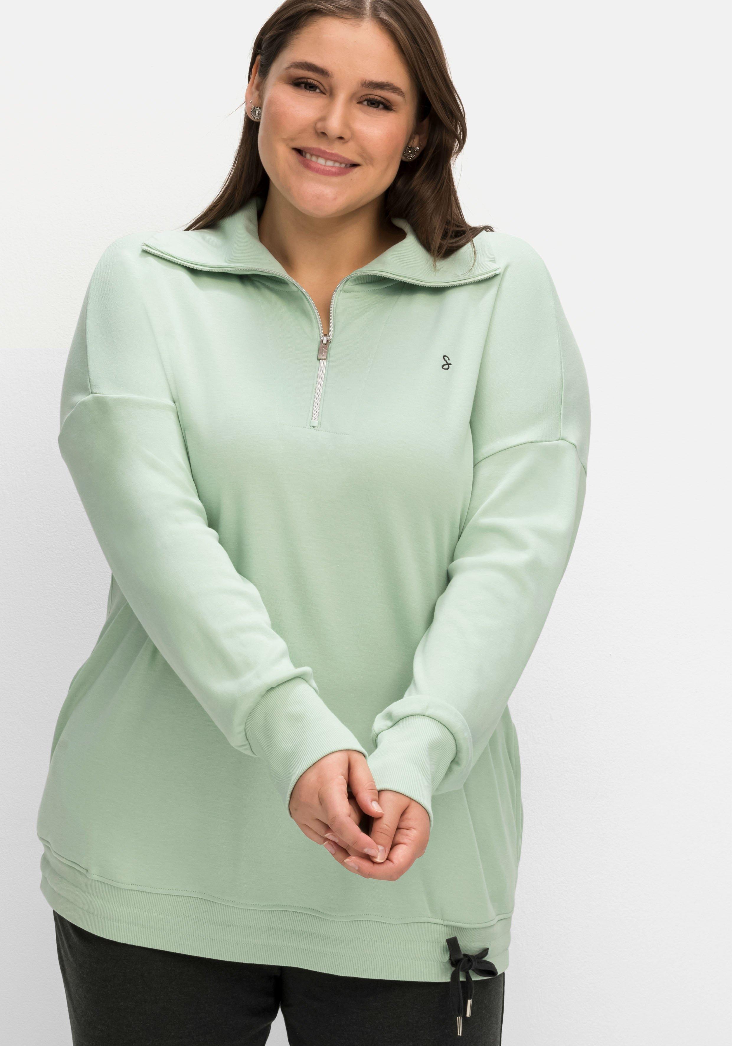 Relaxshirt mit Troyerkragen und überschnittenen Schultern