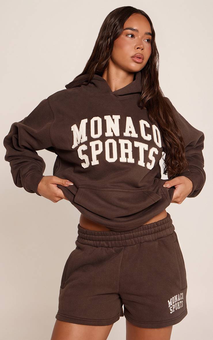 Chocolat Sweat À Casynthétiqueche Oversize À Imprimé Contrasté Monaco