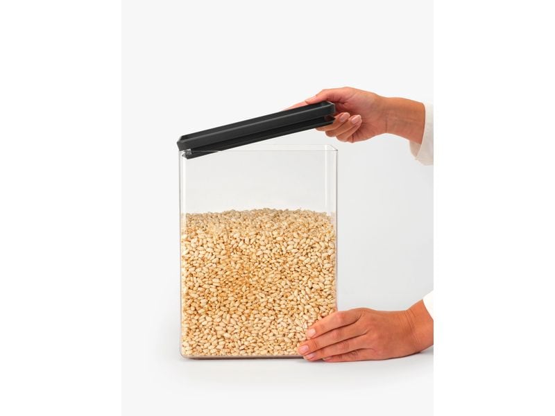 Brabantia Vorratsdose Tasty  5.4 l, Dunkelgrau/Transparent Stapelbare Vorratsdose