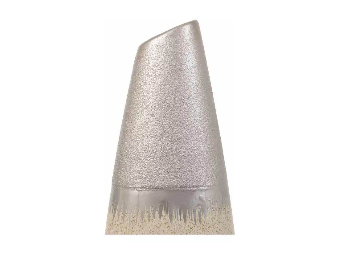 Vase en céramique argentée 12x7x35h