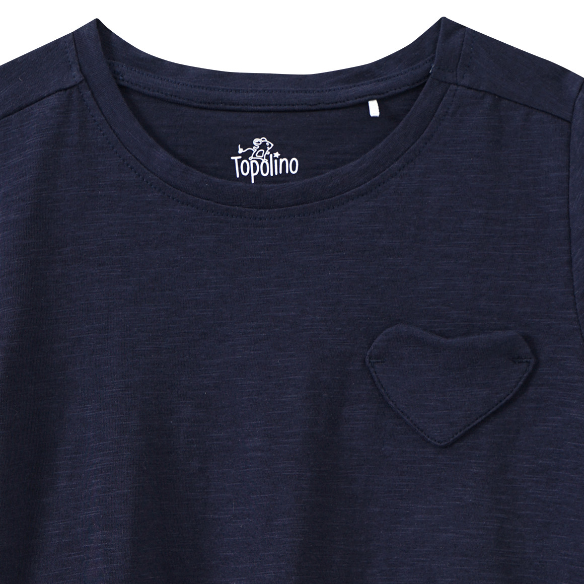 Topolino Mädchen T-Shirt mit Herz-Tasche dunkelblau