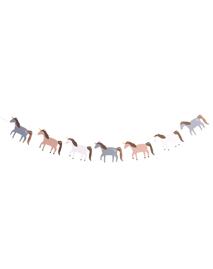 Girlande EINHORN (3m) in bunt