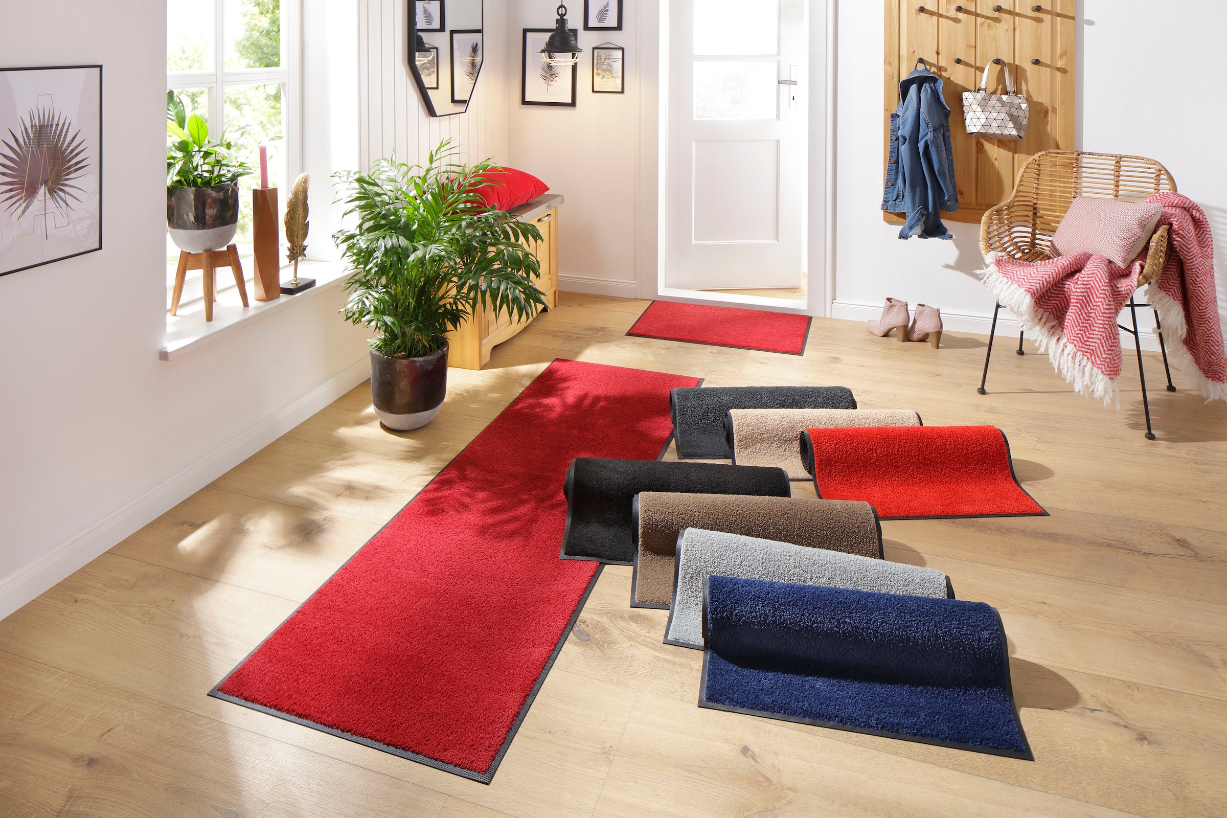 my home Fussmatte »Lavea« rechteckig 9 mm Höhe Schmutzfangmatte, Uni-Farben, In- und Outdoor-Teppich, waschbar