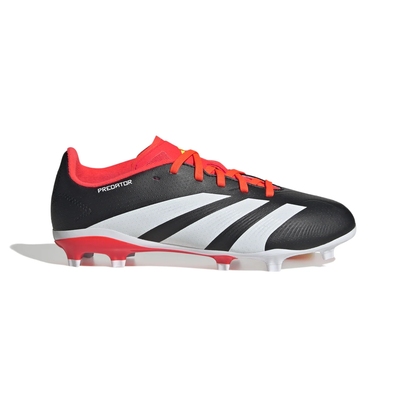 Adidas Predator League Gras Voetbalschoenen (FG) Kids Zwart Wit Felrood