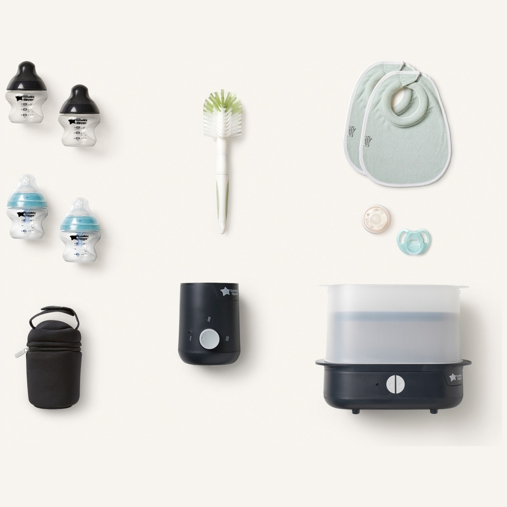 Tommee Tippee Closer to Nature Komplettes Fütterungsset & elektrischer Sterilisator Schwarz