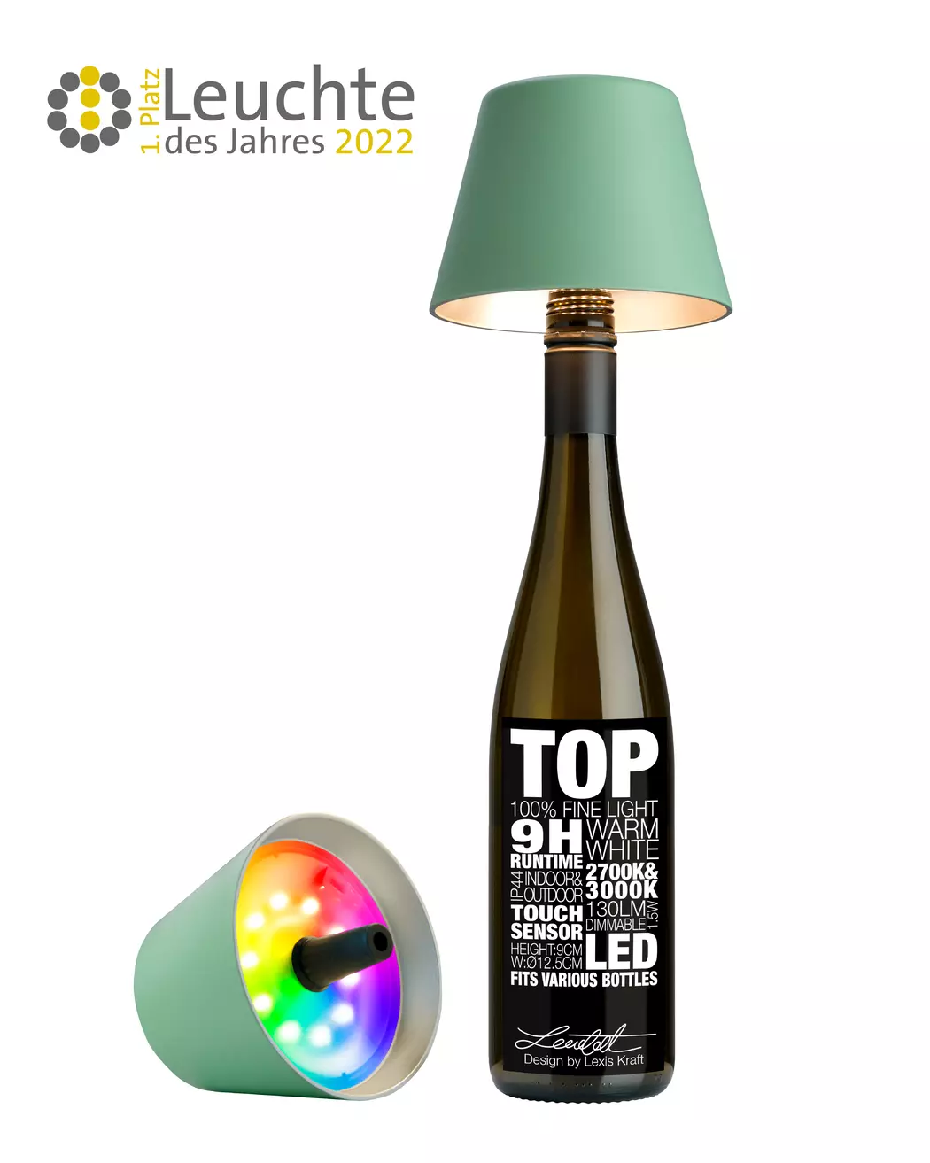 LED-Akku-Flaschenaufsatz Top 2.0