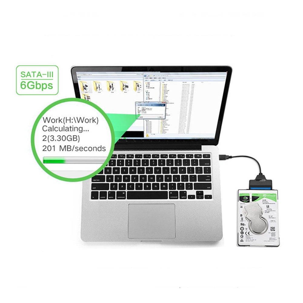 USB 3.0 SATA 22pin SSD / HDD Festplatten Adapter Kabel (2.5