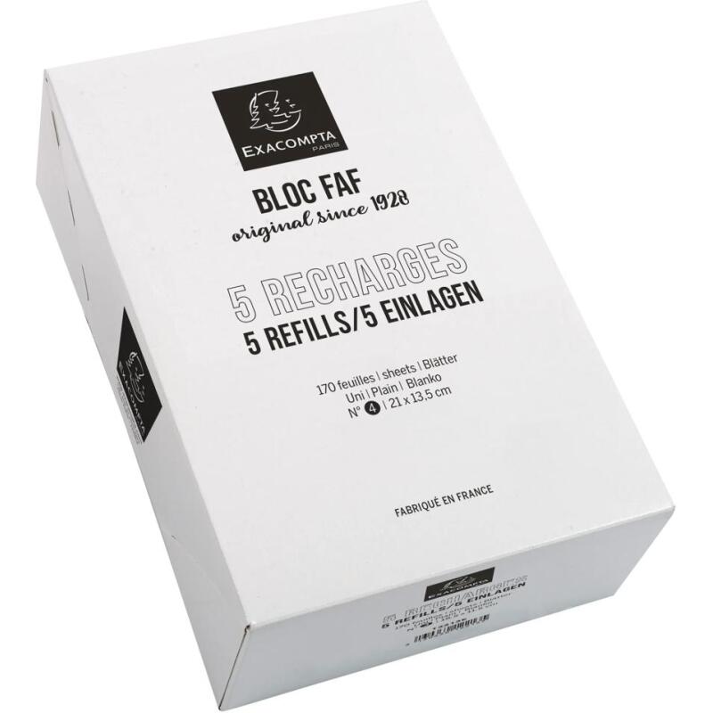 BTE 5 RECHARGES FAF 21/13,5 N°4 UNI 170 feuilles