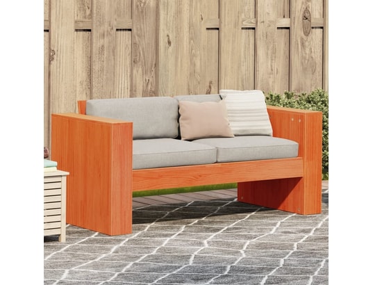 VIDAXL - Canapé de jardin 2 places cire marron bois pin massif