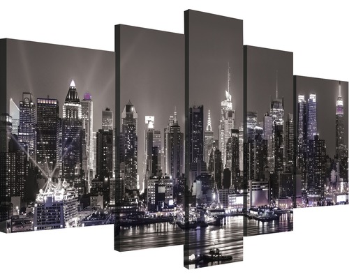 Canvas print stadsgezicht, set van 5, 170x100 cm