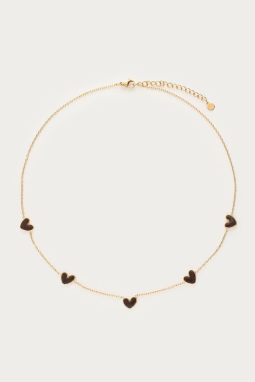 Ketting met bruine hartjes