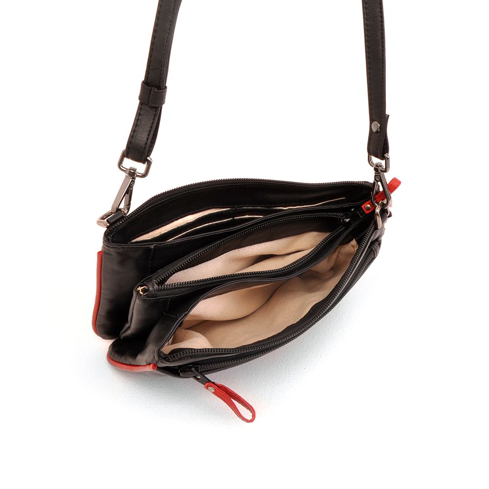 Berba Soft Clutch Schoudertas Black – Red