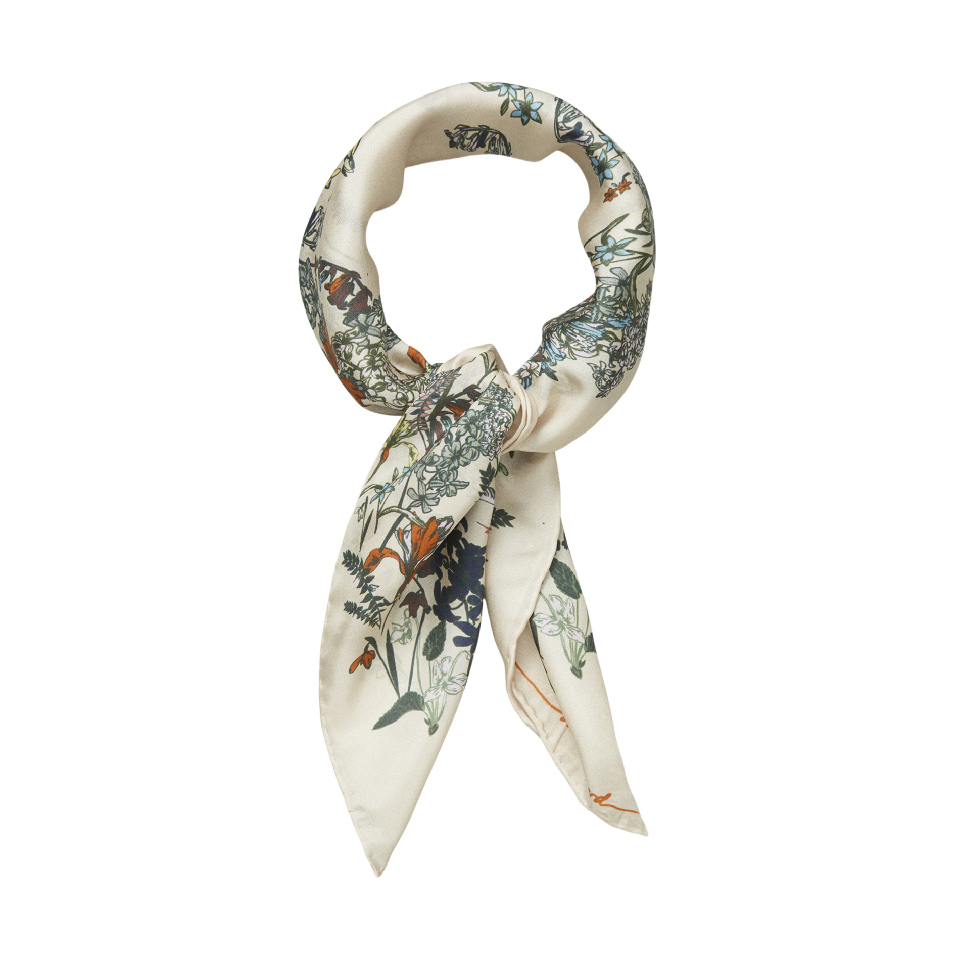 DONICA - Foulard imprimé en soie | Blanc