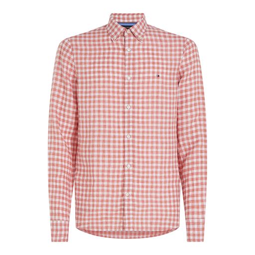 Tommy Hilfiger Linen Gingham Skjorte, Teaberry Blossom/Optic White, 3XL