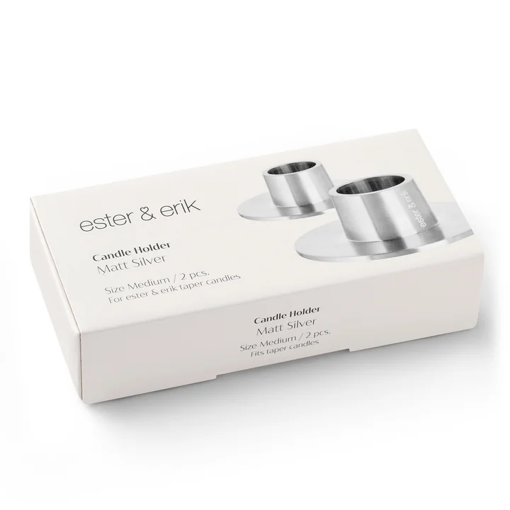 ester & erik - Kerzenhalter für Peitschenkerzen, ⌀ 6 cm, gold / matt (2er-Set)