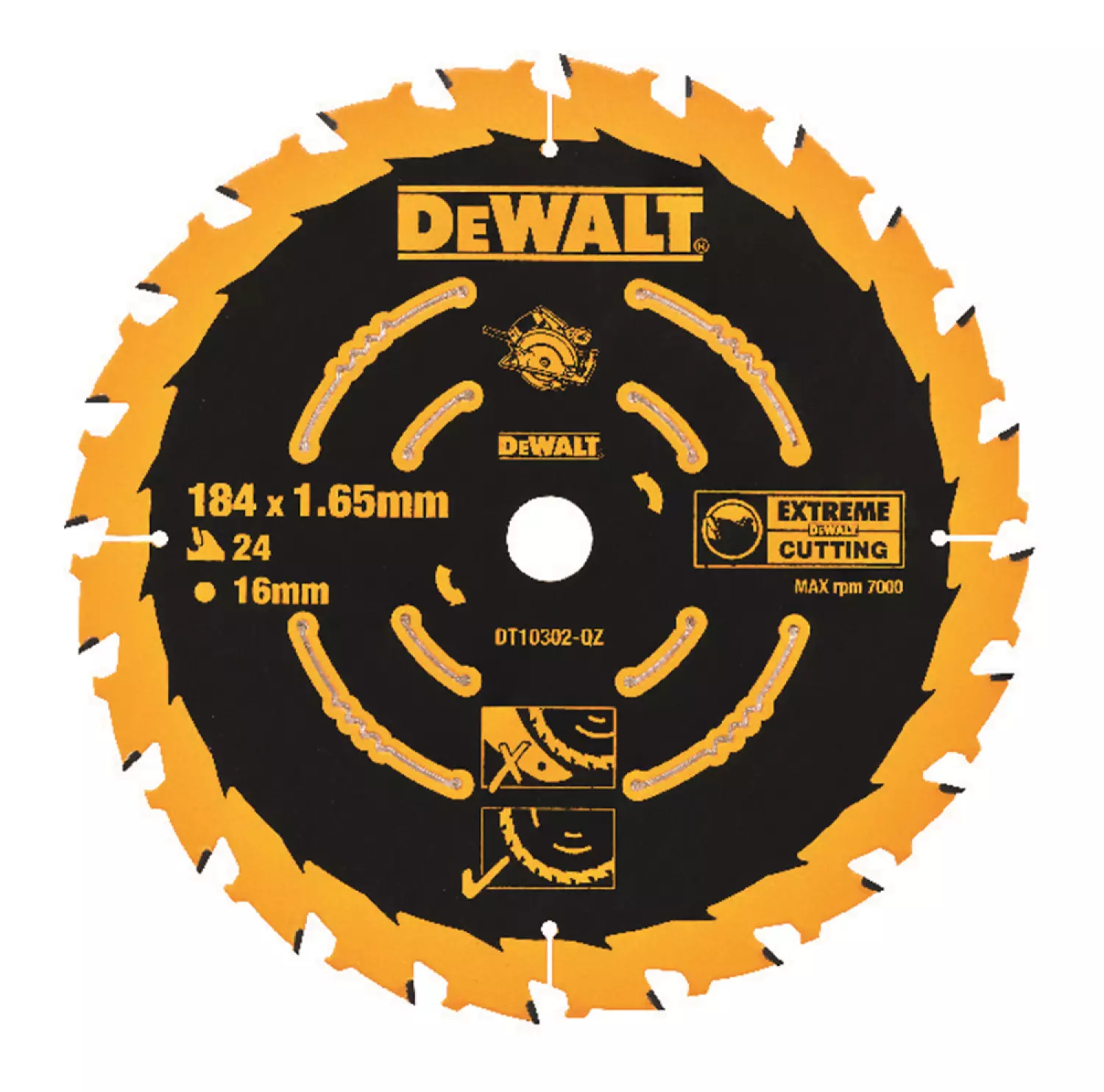 DeWALT DT10302 Extreme Cirkelzaagblad - 184 x 16 x 24T
