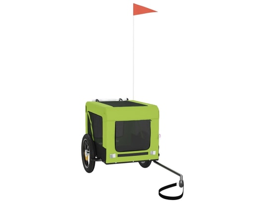 VIDAXL - Remorque de vélo pour chien vert et noir tissu oxford et fer