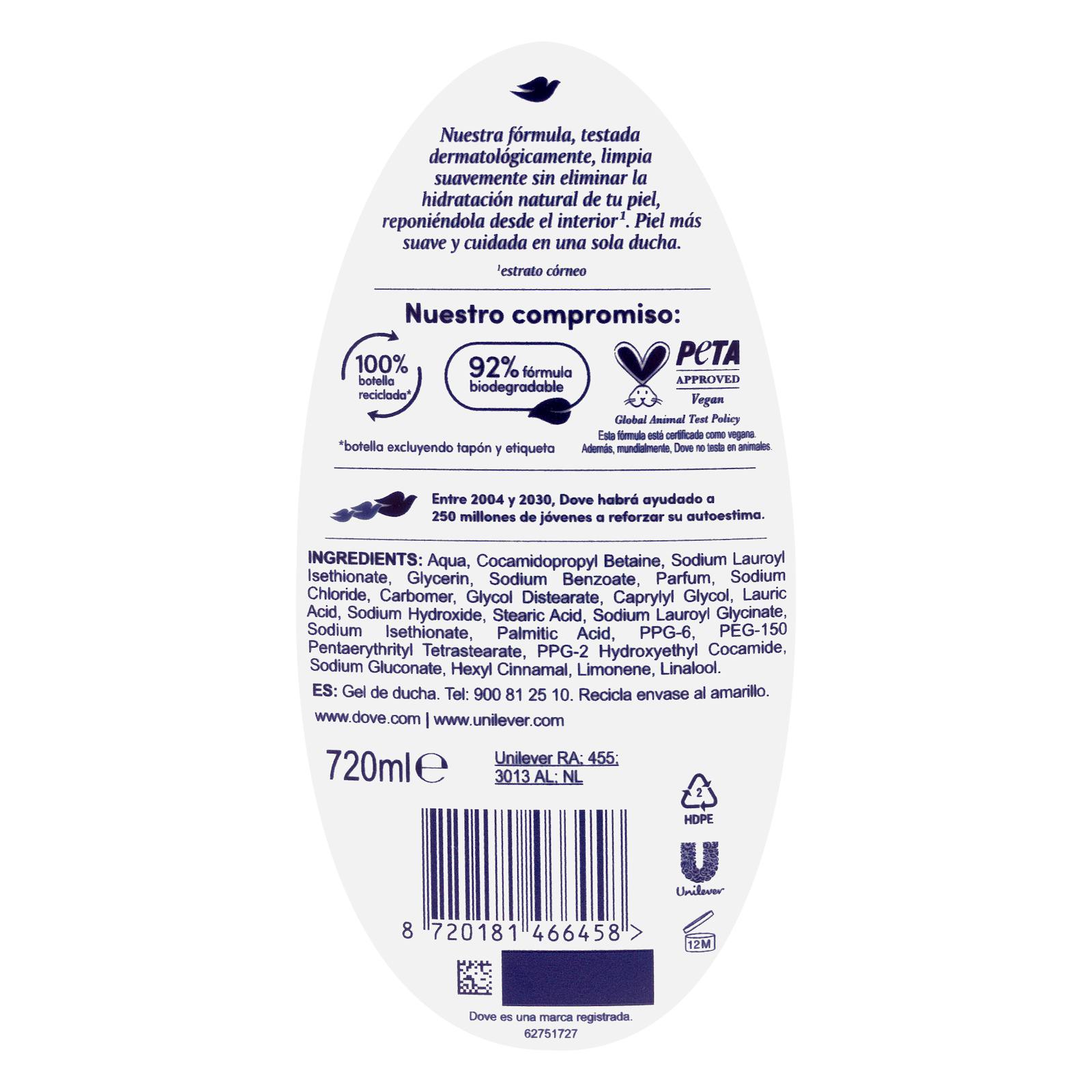 Gel douche Dove 0 % sulfate
