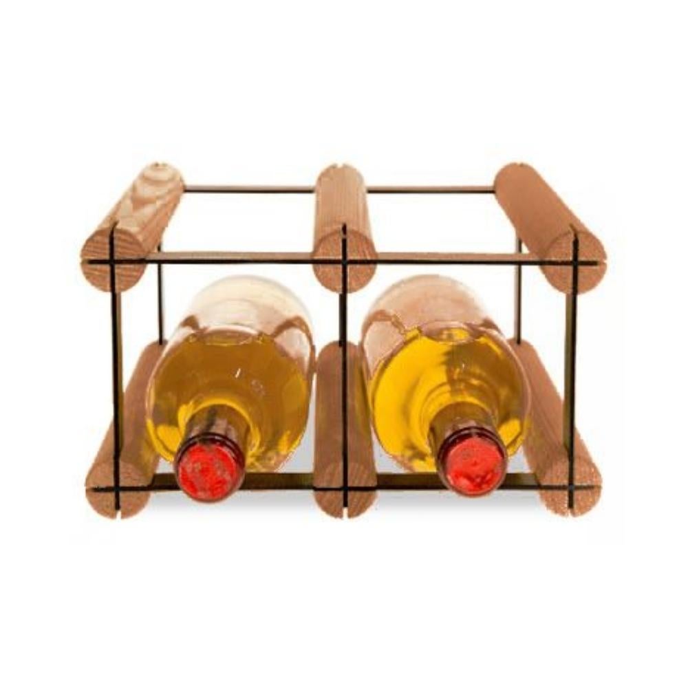 PROREGAL Modulair Wijnrek Vinotega Mod Metaal HxBxD 12,5 x 22,5 x 24,5 cm 2 x 1 Flessen Massief grenenhout Bruin Geolied
