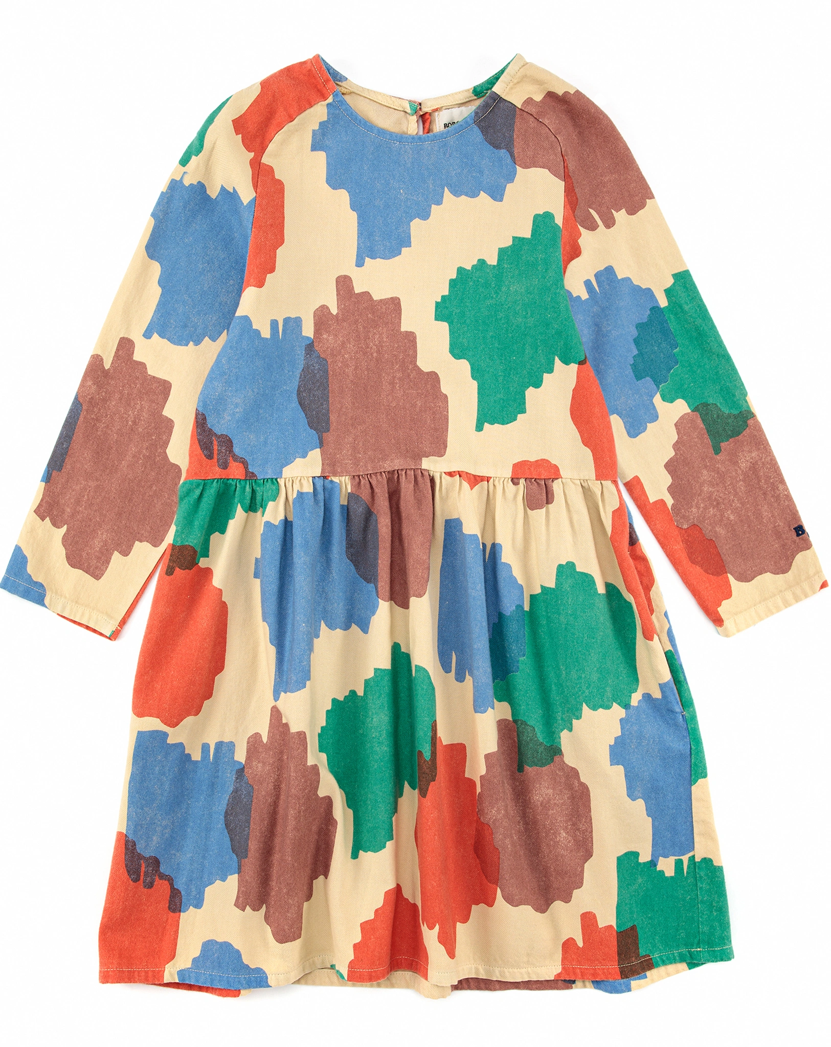 Langarm-Kleid SPOTS AOP in yellow