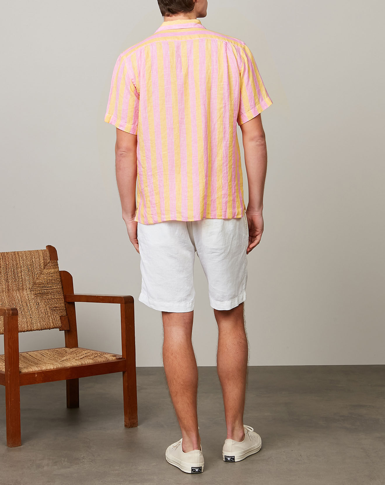 Hartford Chemise regular 100% Lin Palm rose/gold