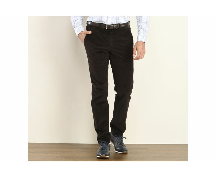 Pantalon chino velours côtelé homme Brun Foncé - NORMAN