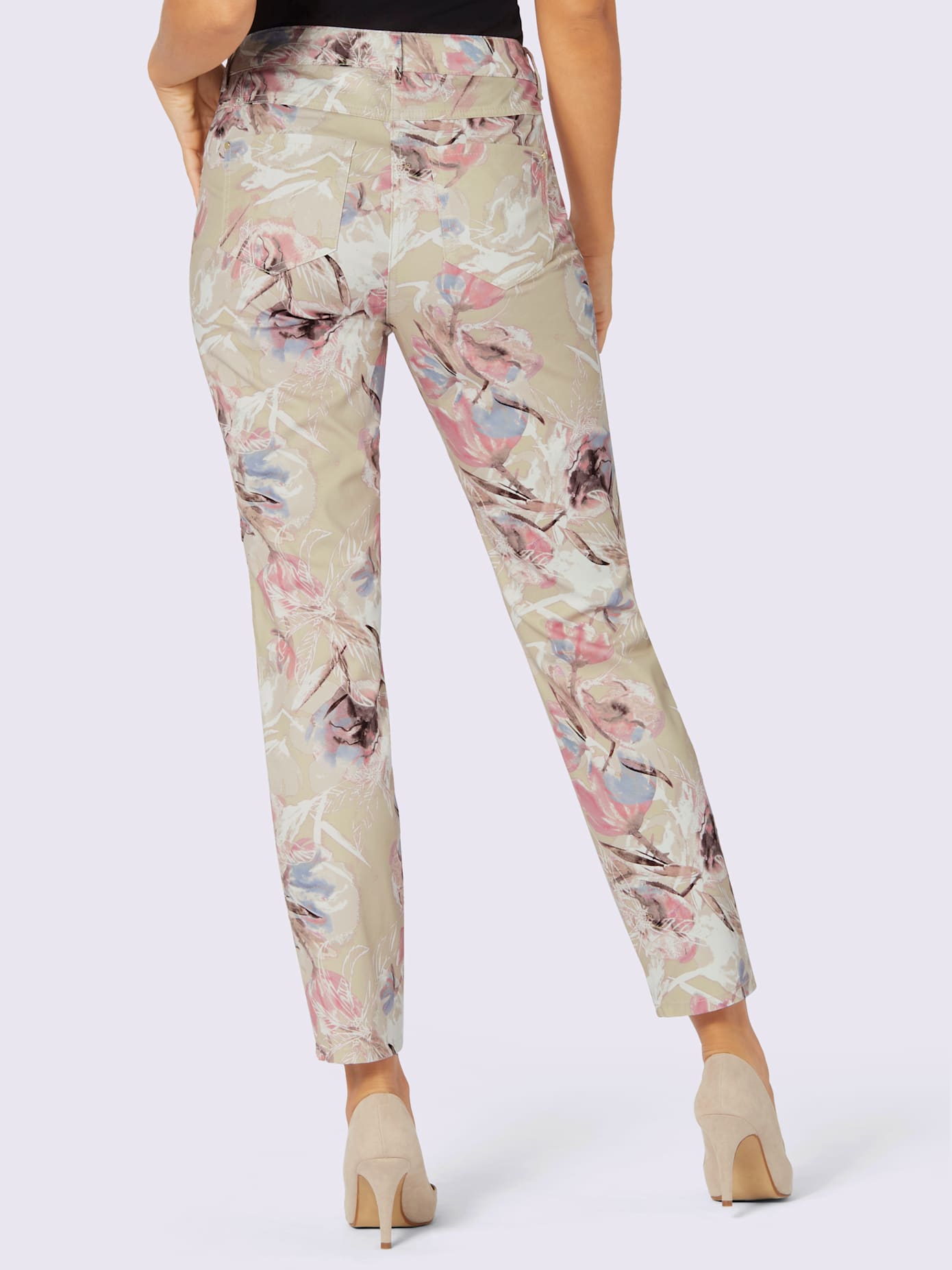 Jean motif floral féminin