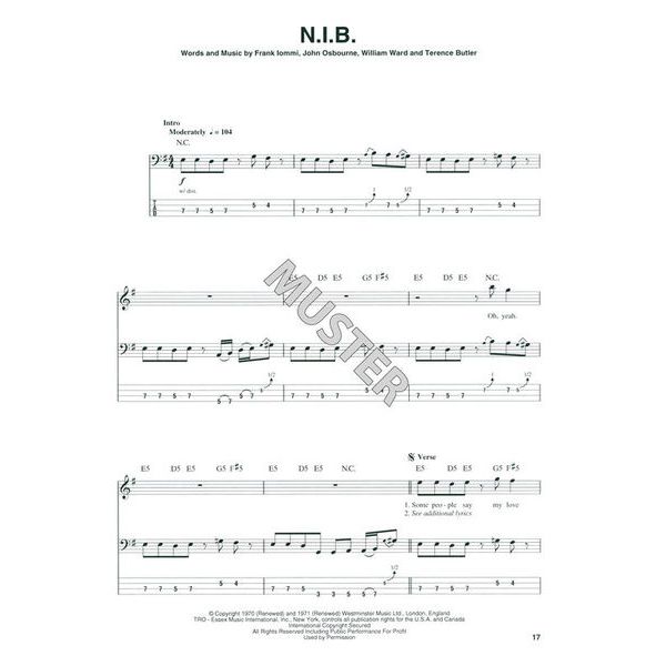 Hal Leonard Black Sabbath Bass Play-Along