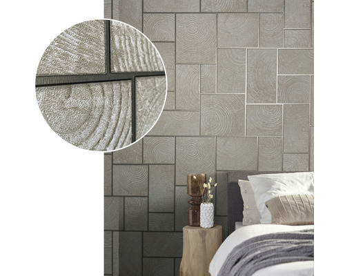 Vliesbehang 85745 Natural Opulence van Felix Diener, houtlook, beige goud